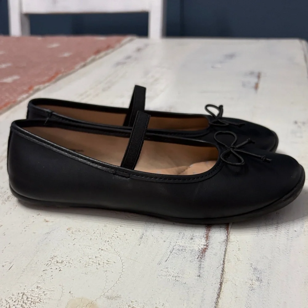 Wonder Nation Black ballet‎ flats Kids Dress Shoes Size 2 Girls